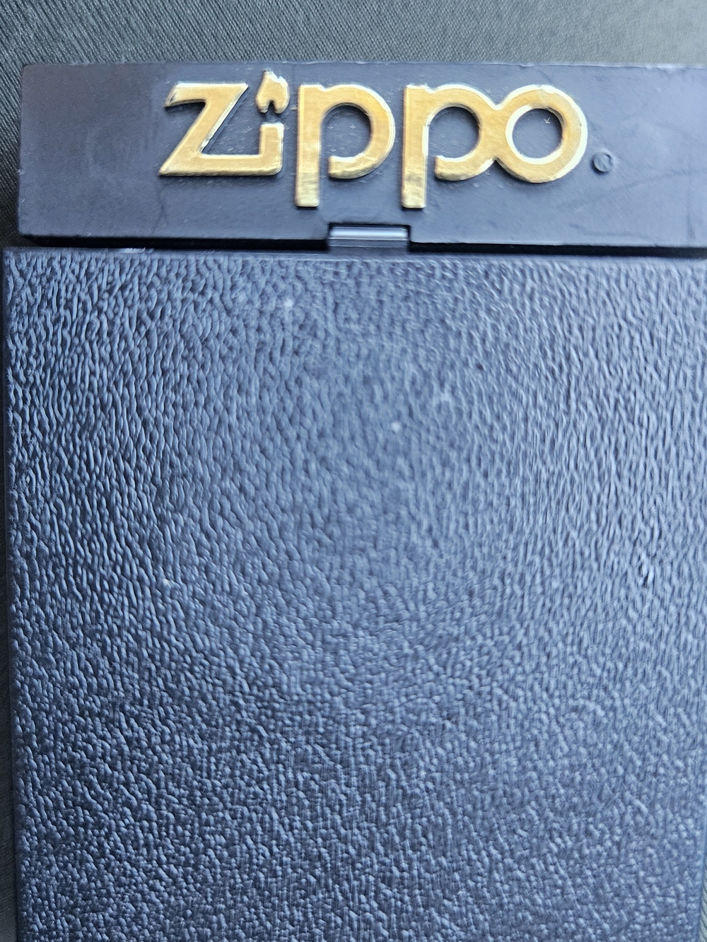 Black Zippo Lighter Texture Pocket Money Clip Case Vtge Gold Logo Pocket Knife